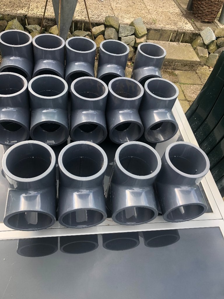 VDL T stukken, 110 mm .Lijm mof PN16, Ophalen, Bochten, Pvc, Nieuw