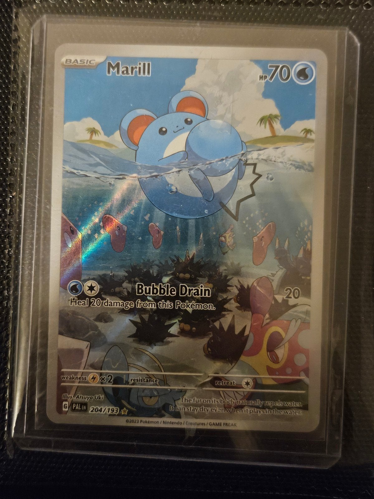 Pokemon Marill 204/193 Paldea Evolved, Ophalen of Verzenden, Zo goed als nieuw, Losse kaart, Foil
