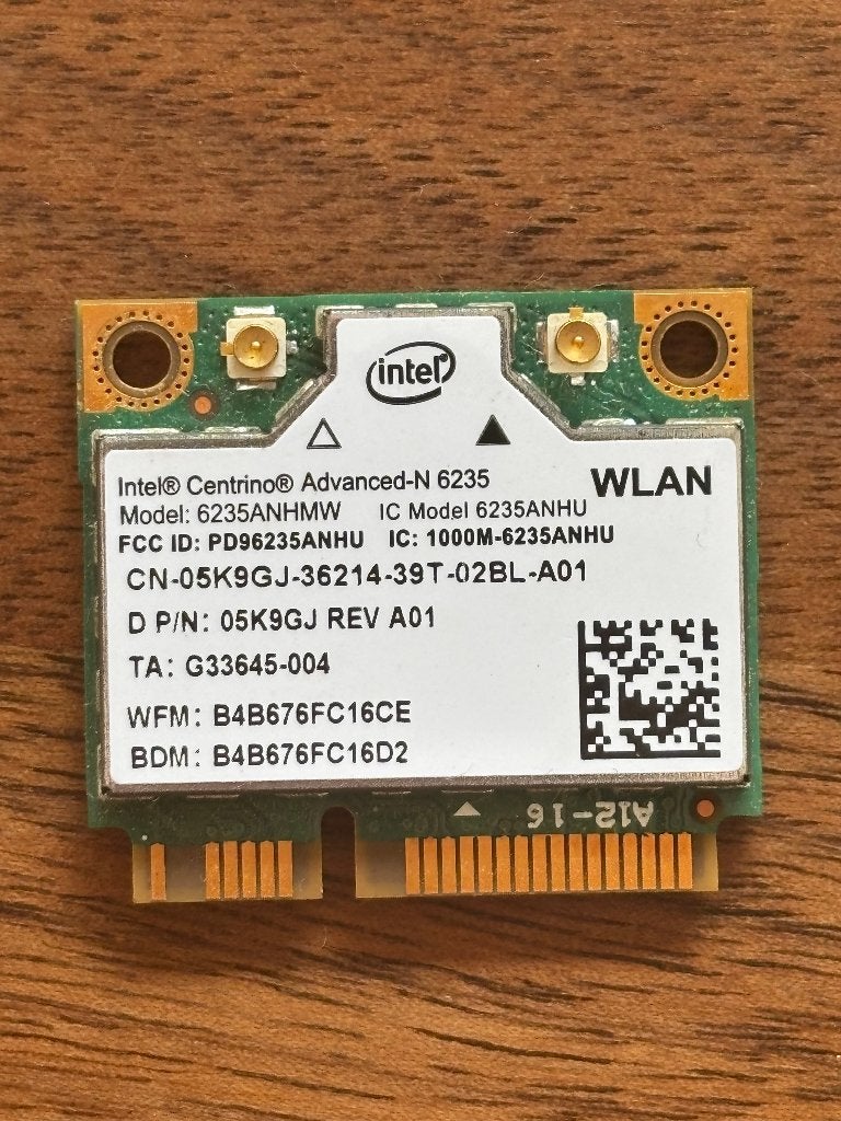 Intel Centrino Advanced-N 6235 WLAN adapter + Bluetooth, Computers en Software, Ophalen of Verzenden, Zo goed als nieuw, Intern