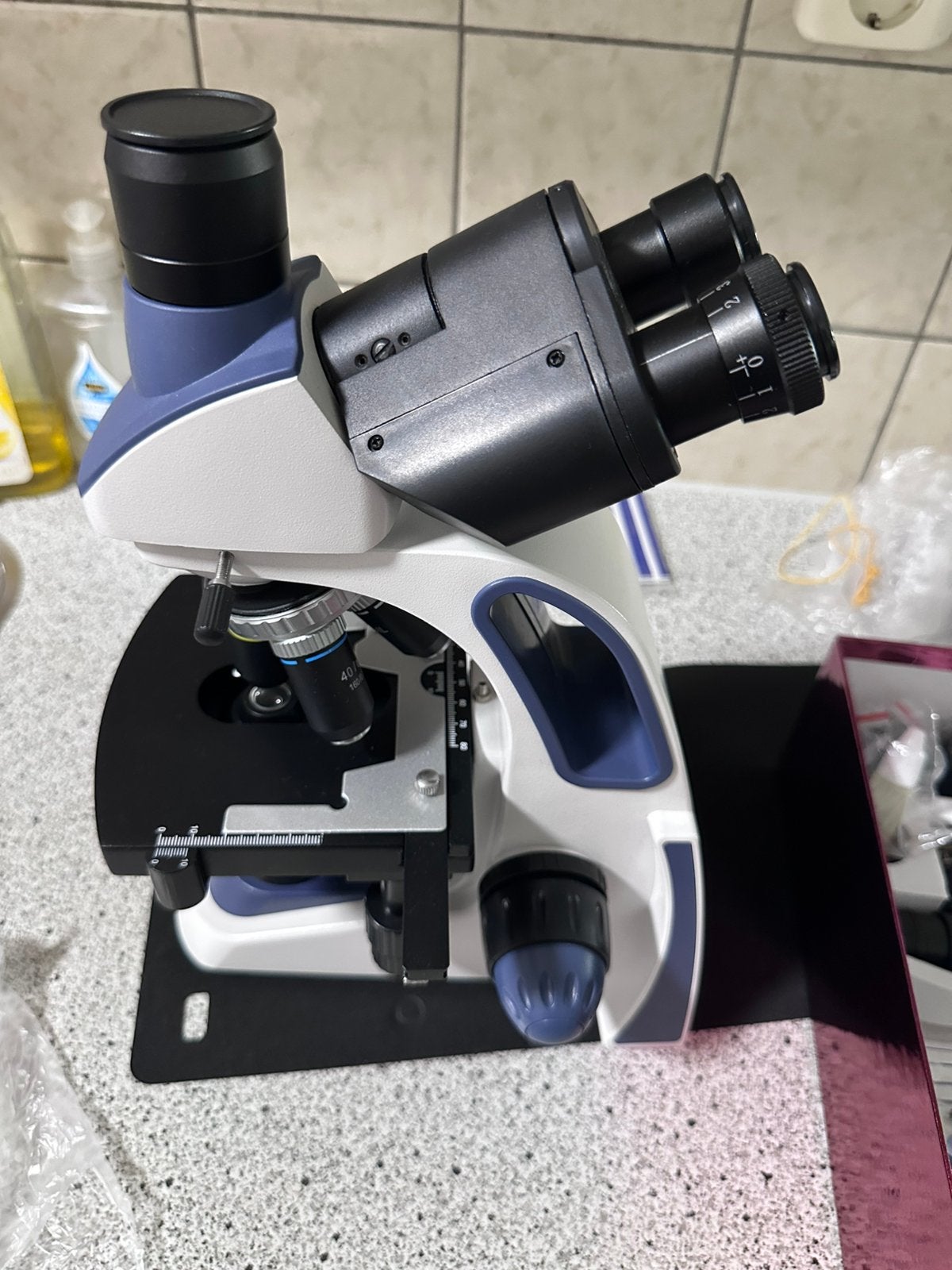 Swift SW380T Trinoculaire Microscoop set + Full HD Camera, Ophalen, Zo goed als nieuw, 1000x of meer, Biologische microscoop
