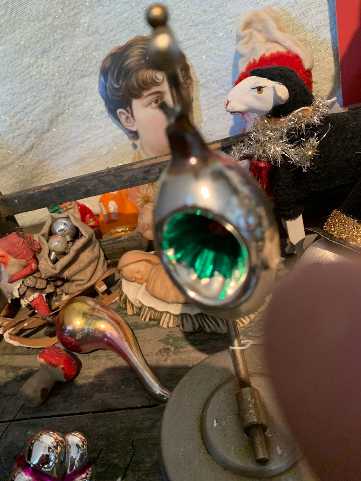 Kerst deukbal ajeko glazen oogje kerstbal, T, Vt, Ophalen of Verzenden, Zo goed als nieuw