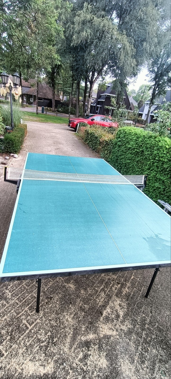 Sturdy Tafeltennistafel met Batjes en Balletjes, Sport en Fitness, Ophalen, Gebruikt, Tafel Outdoor, Inklapbaar