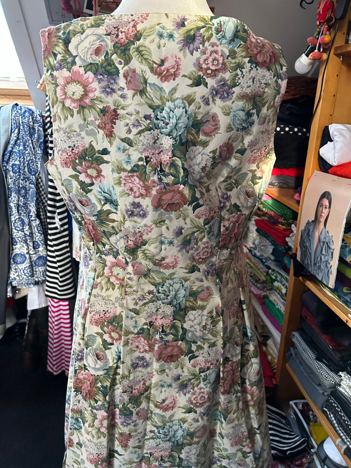 Romantische Gebloemde Jurk in Laura Ashley Stijl - Maat 44, Ophalen of Verzenden, Gedragen, Maat 42/44 (L), Roze