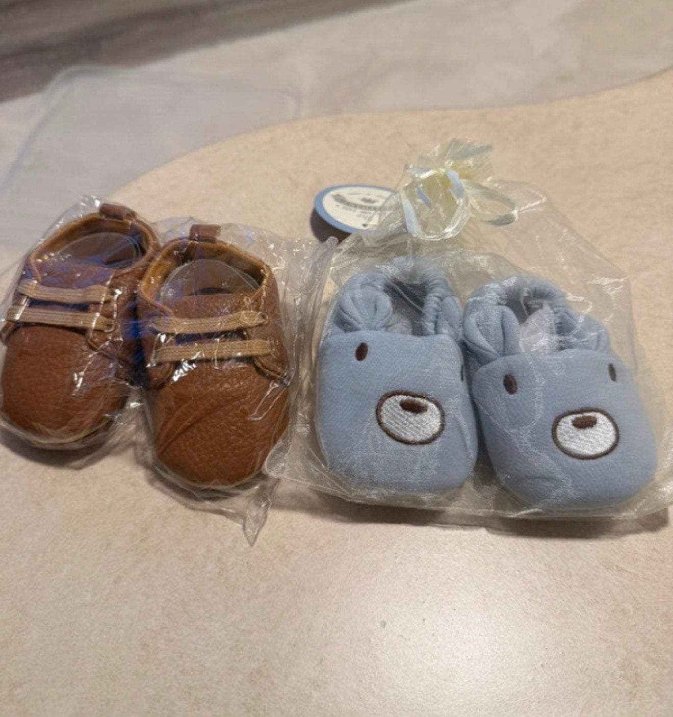 Leuke babyschoentjes - Bruin en Blauw, Ophalen of Verzenden, Nieuw, Jongetje of Meisje, Schoentjes