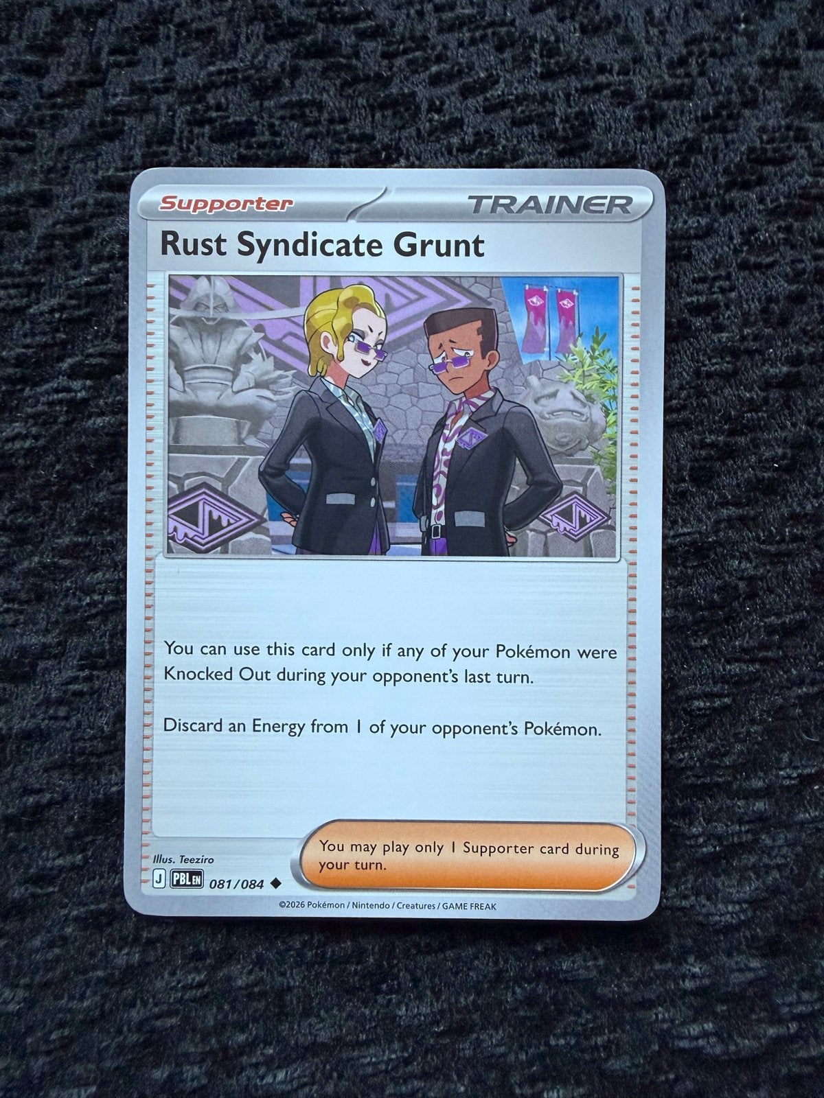 Rust Syndicate Grunt Supporter (081/084) Pitch Black, Verzenden, Nieuw, Losse kaart