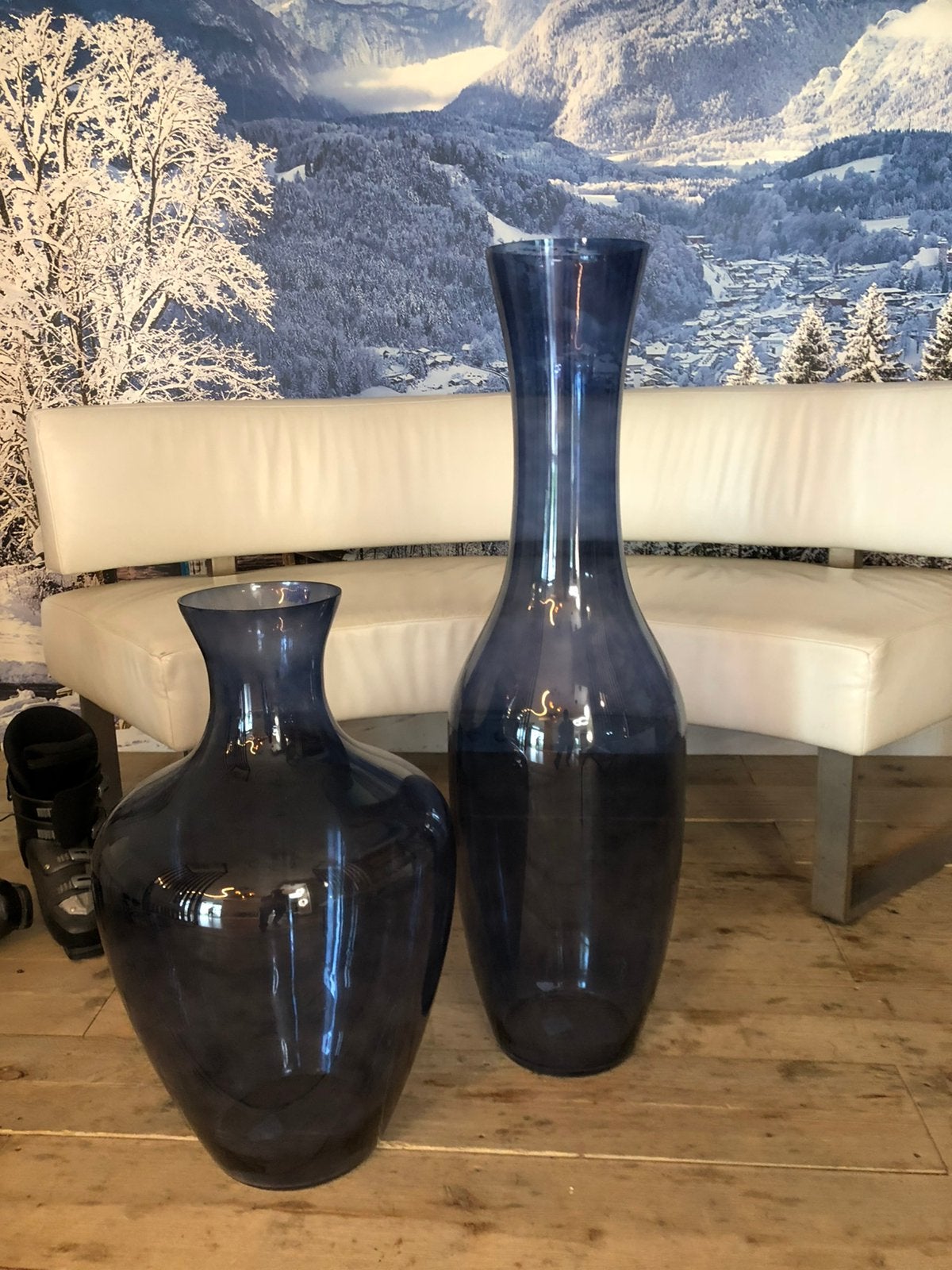 Mooie decoratieve vazen van blauw glas, Huis en Inrichting, Ophalen, Zo goed als nieuw, Blauw, Glas