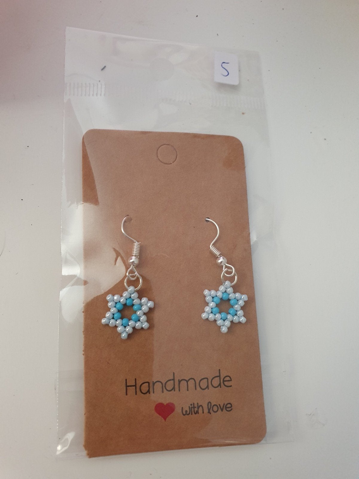 Handgemaakte oorbellen - Opbrengst voor Run for Kika, Overige materialen, Hangers, Blauw, Nieuw