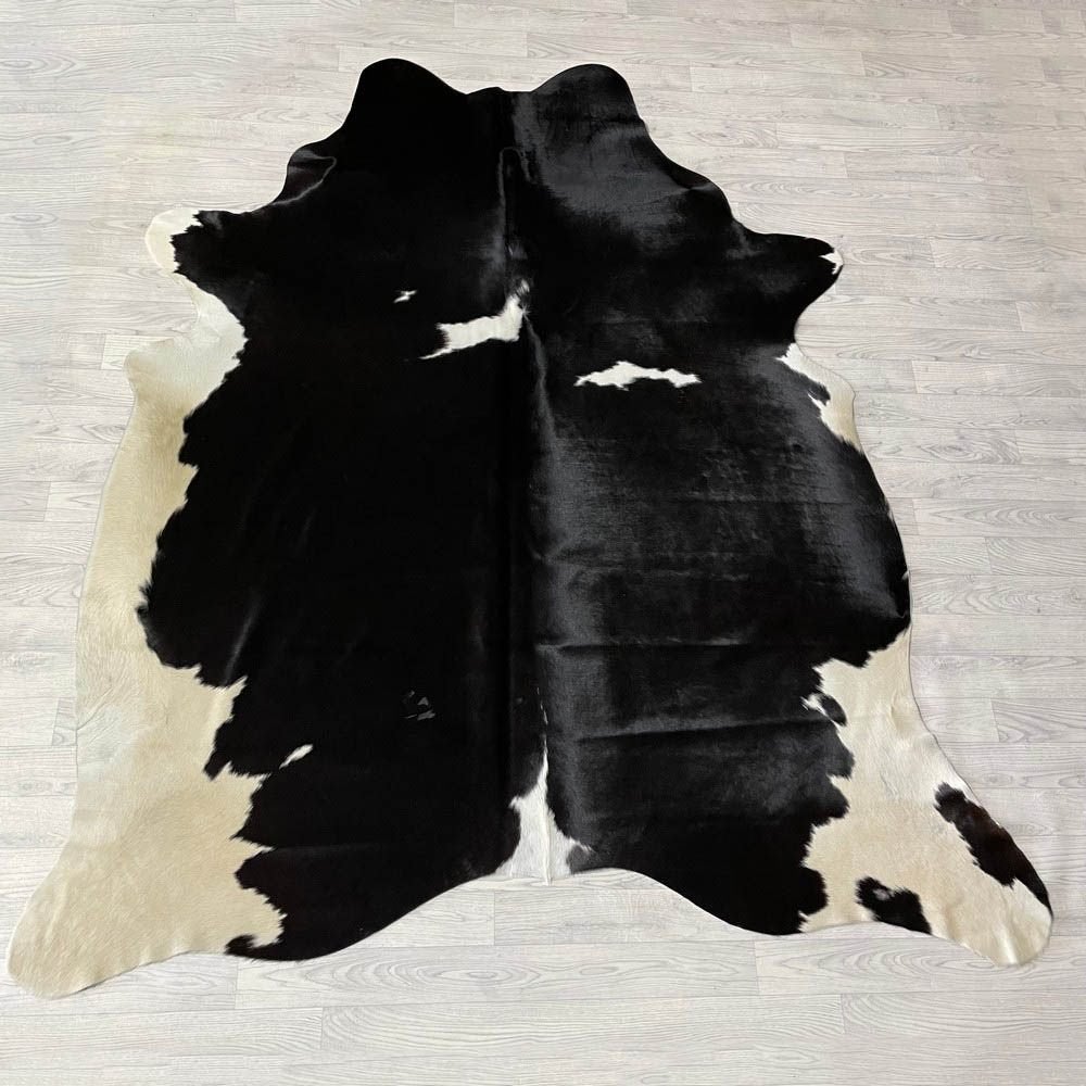 Koeienhuid zwart creme 235x205cm | Lederstore, Landelijk, modern, Scandinavisch, industrieel, 200 cm of meer, Overige vormen, Zwart