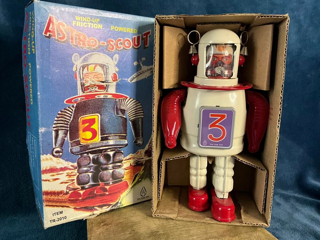 Bijzondere astro scout robot van tin Tom toy., Ophalen of Verzenden