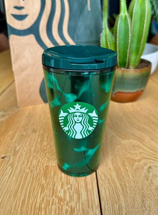 Starbucks Cold Cup Mottled Green Sip Lid, Huis en Inrichting, Kunststof, Overige typen, Nieuw, Ophalen of Verzenden
