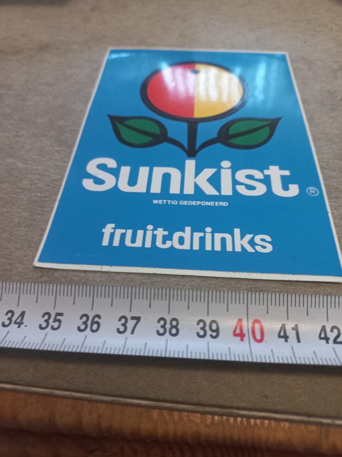 Vintage Sunkist Fruitdrinks Sticker - Wettig Gedeponeerd, Ophalen of Verzenden