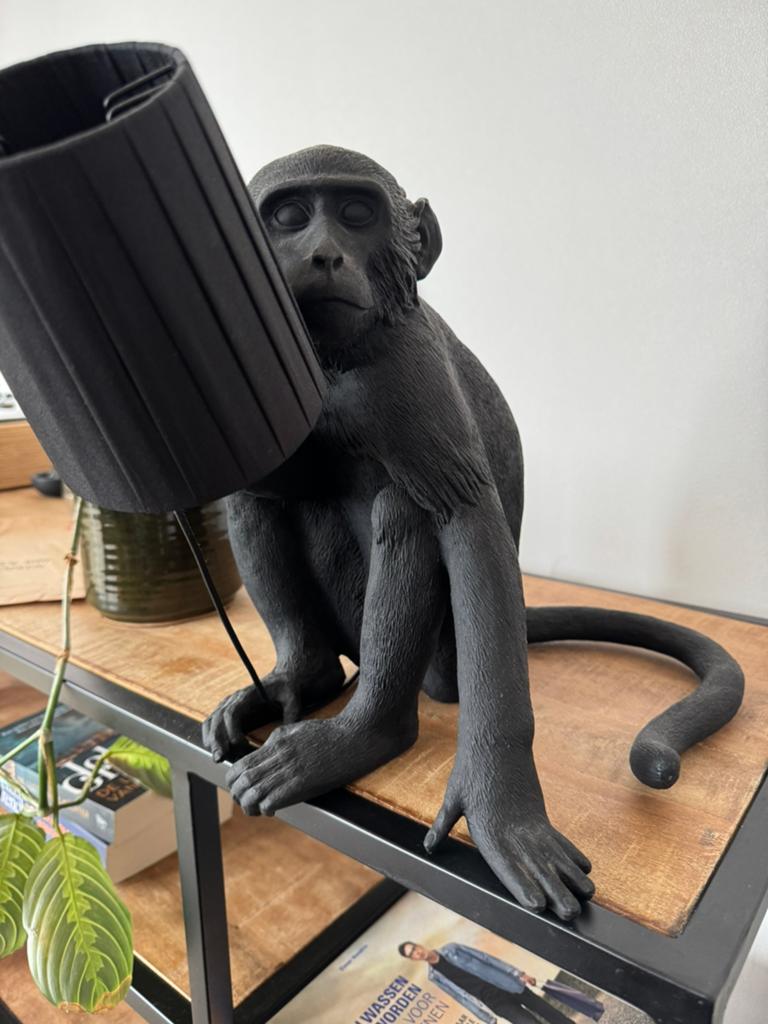 Seletti aap lamp zwart met kap, Huis en Inrichting, Lampen | Tafellampen, Ophalen, Zo goed als nieuw, Kunststof, Minder dan 50 cm