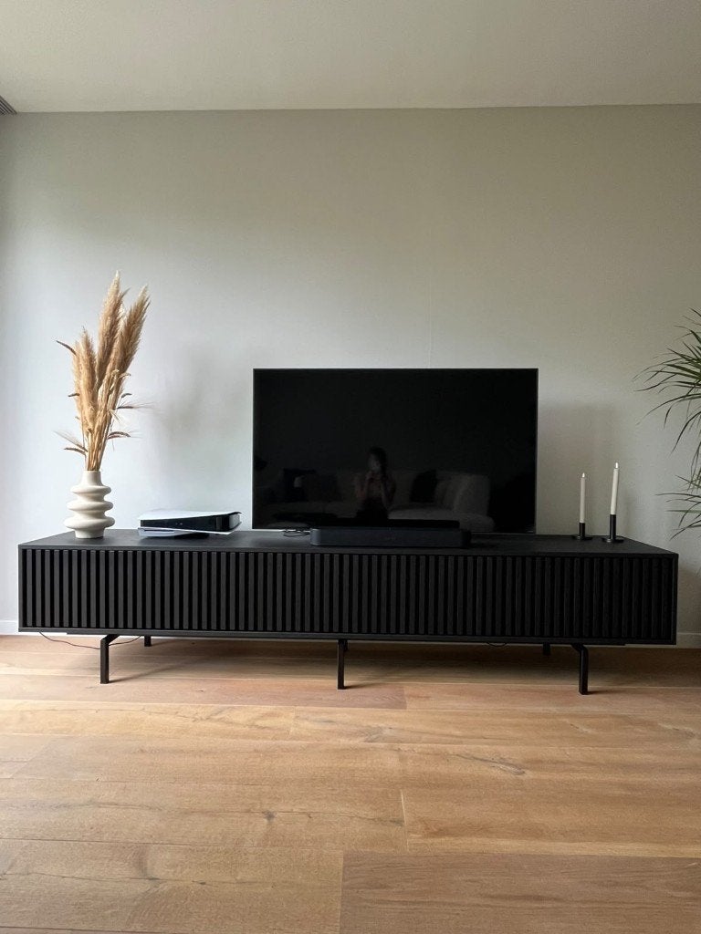 TV-dressoir Zen Lifestyle Spider 260 cm – zwart, Zo goed als nieuw, 200 cm of meer, Minder dan 100 cm, Modern