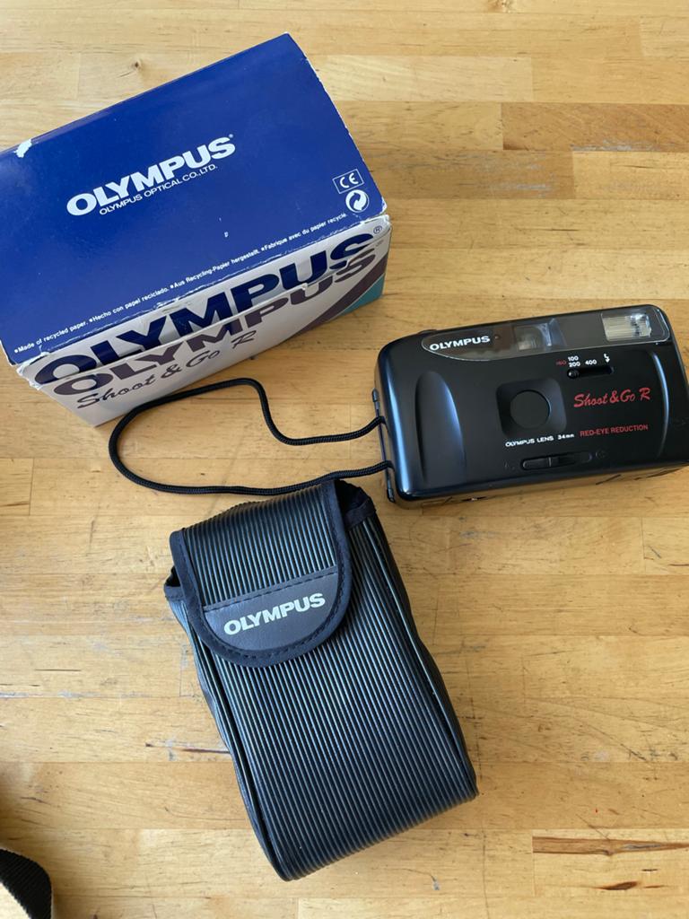 Olympus Shoot & Go R Compact Camera met Doos en Hoesje, Ophalen of Verzenden, Gebruikt, Compact, Olympus