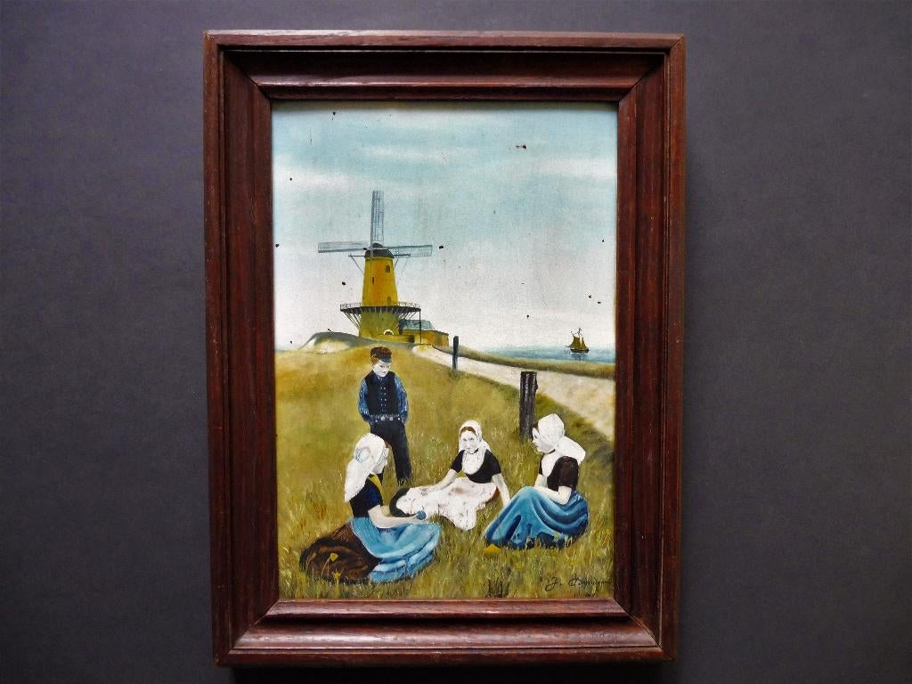 Oranjemolen Vlissingen Zeeuwse klederdracht molen Zeeland, Antiek en Kunst, Ophalen of Verzenden
