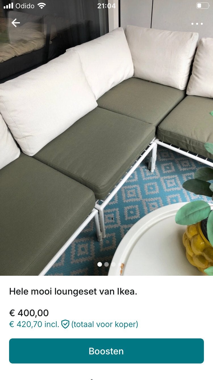 IKEA SEGERÖN Loungeset - Zo goed als nieuw, Ophalen, 3 zitplaatsen, Aluminium, Zo goed als nieuw