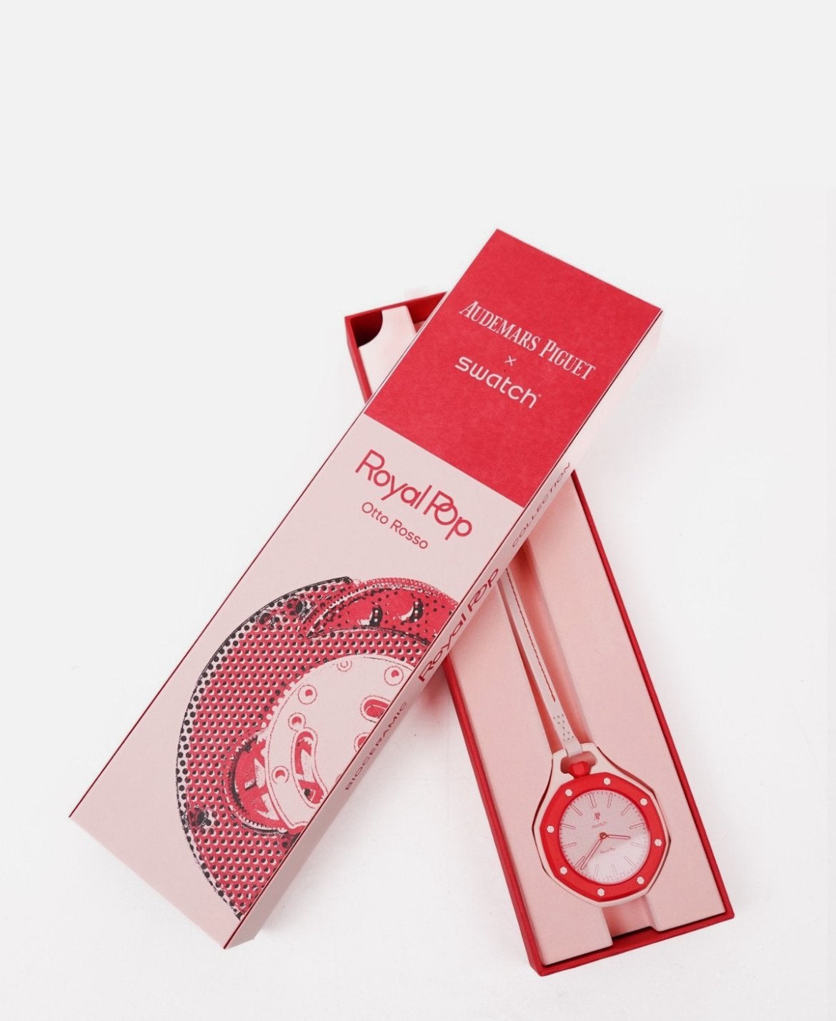 Swatch x AP “Royal Pop” – Roze/Rood, Overige merken, Overige materialen, Zakhorloge, Met ketting