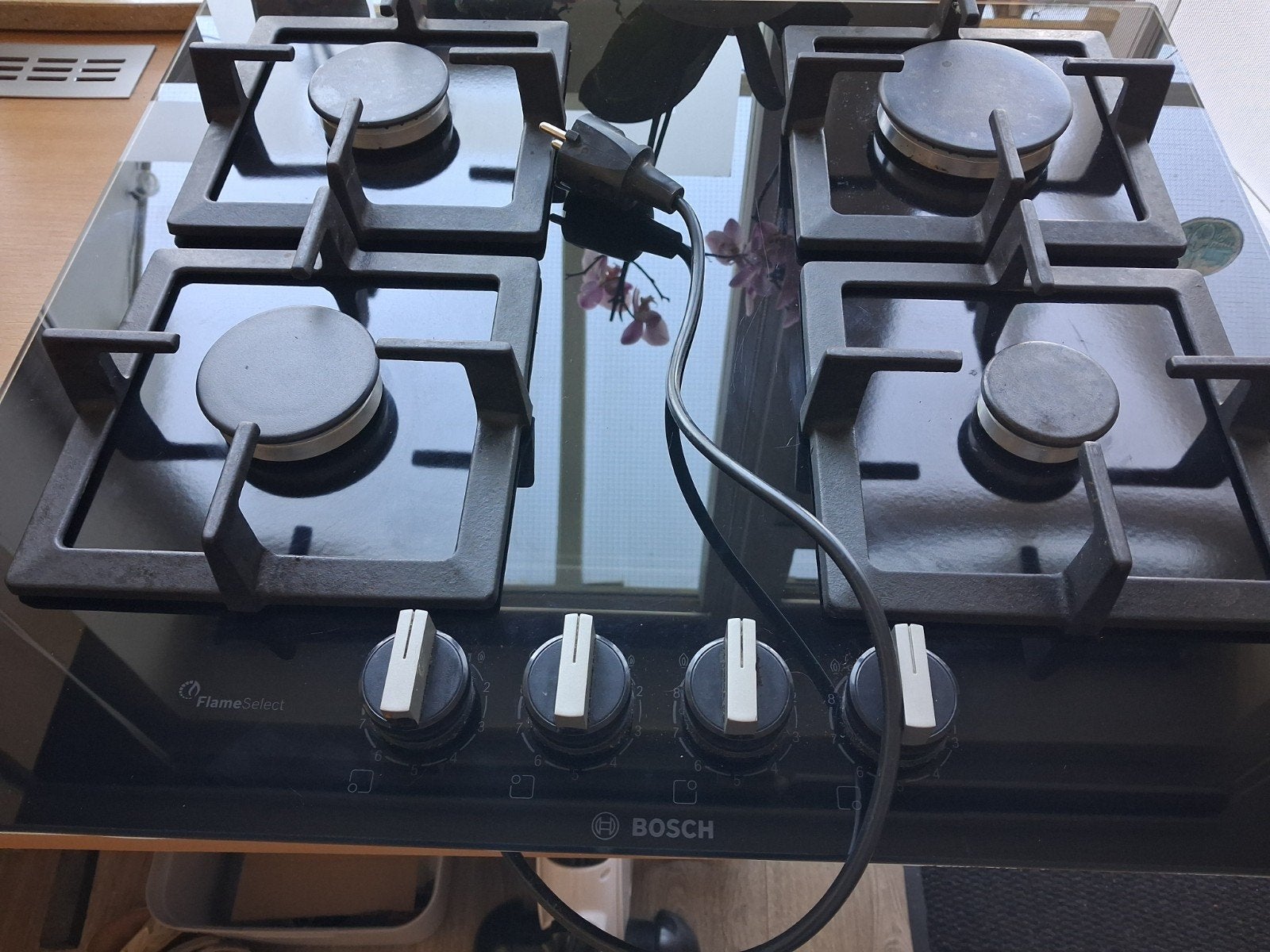 Bosch Inbouw Gaskookplaat - 4 Kookzones, Witgoed en Apparatuur, Ophalen, Gebruikt, 4 kookzones, Inbouw