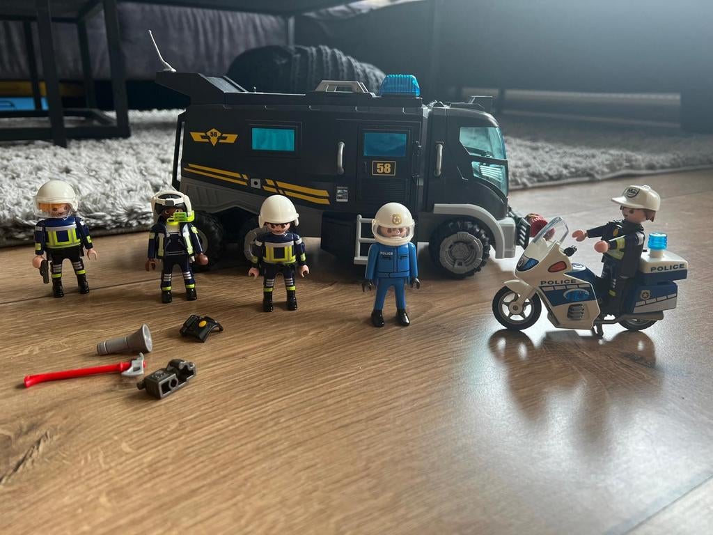 Playmobil Politie Set: Pantserwagen, Motor & Agenten, Ophalen of Verzenden, Gebruikt, Jongen of Meisje