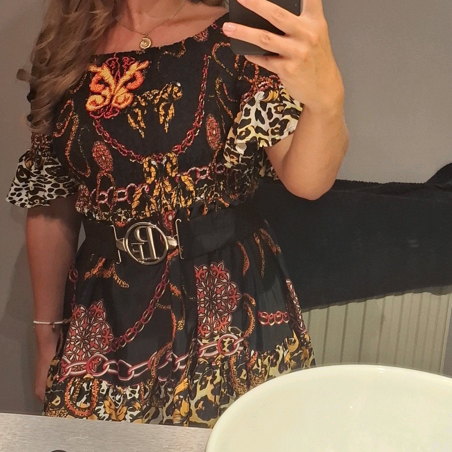 Antica santorina jurk, Ophalen of Verzenden, Zo goed als nieuw, Maat 38/40 (M), Onder de knie