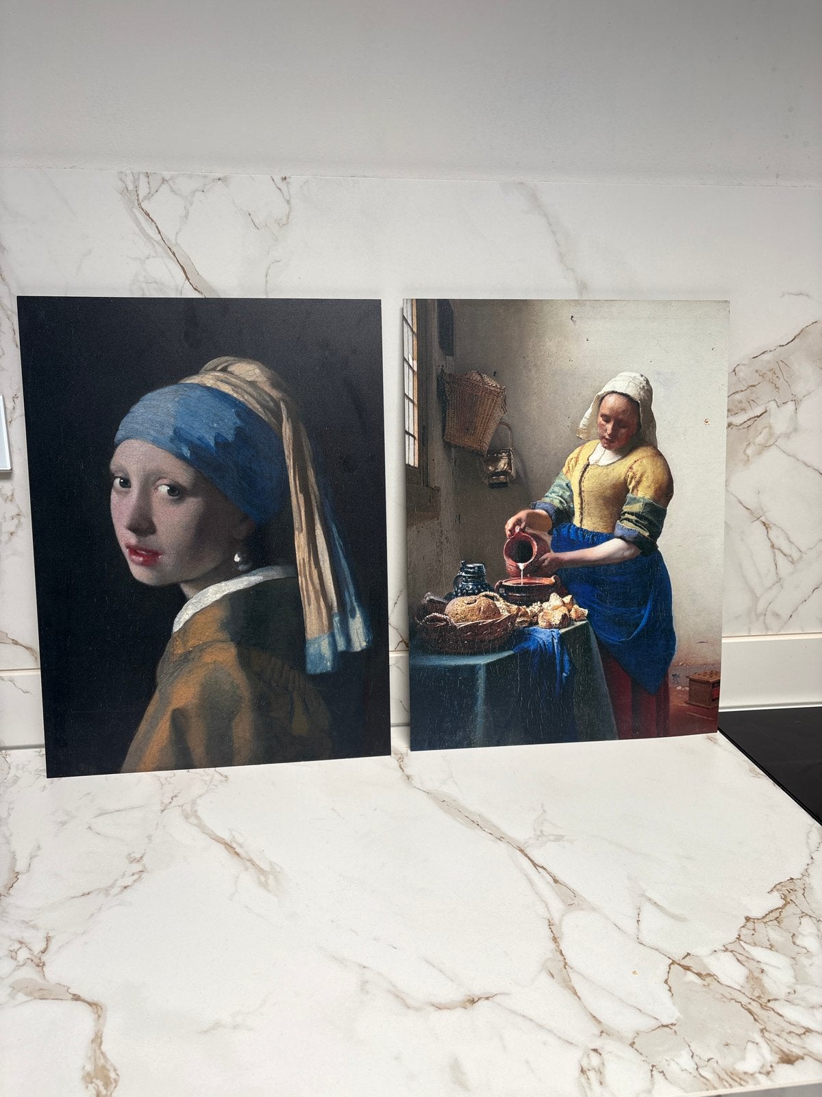 Set van 2 reproducties: Meisje met de Parel & Melkmeisje, Antiek en Kunst, Kunst | Schilderijen | Klassiek, Portret of Personen