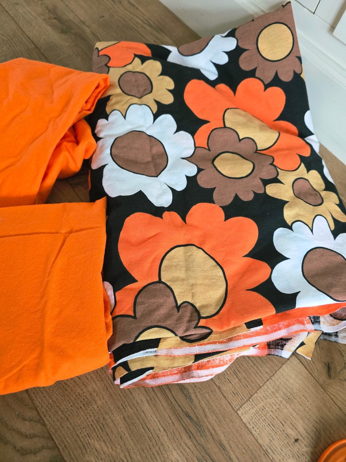 vintage 70ties 2 persoons laken en slopen, Ophalen of Verzenden, Huis en Inrichting
