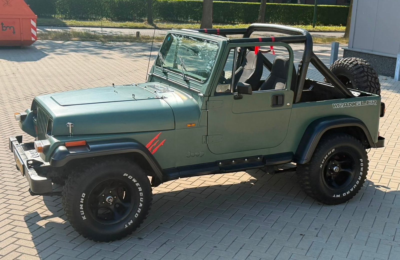 ‼️JEEP WRANGLER YJ 2.5 4WD BJ1989 GROEN HARDTOP SOFTTOP‼️, Stof, 4 cilinders, Open dak, Bedrijf