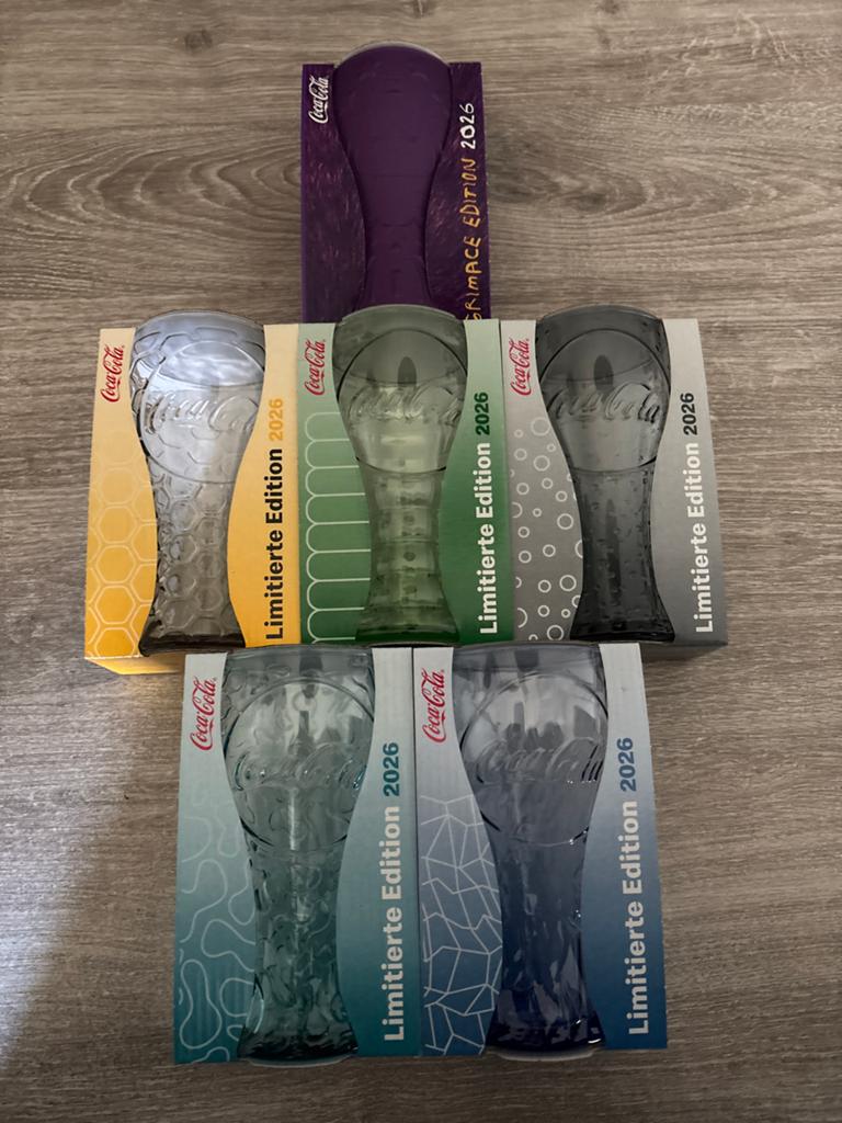 Coca-Cola Glazen Limited Edition 2026 - Complete Set, Verzamelen, Ophalen of Verzenden, Zo goed als nieuw, Frisdrankglas
