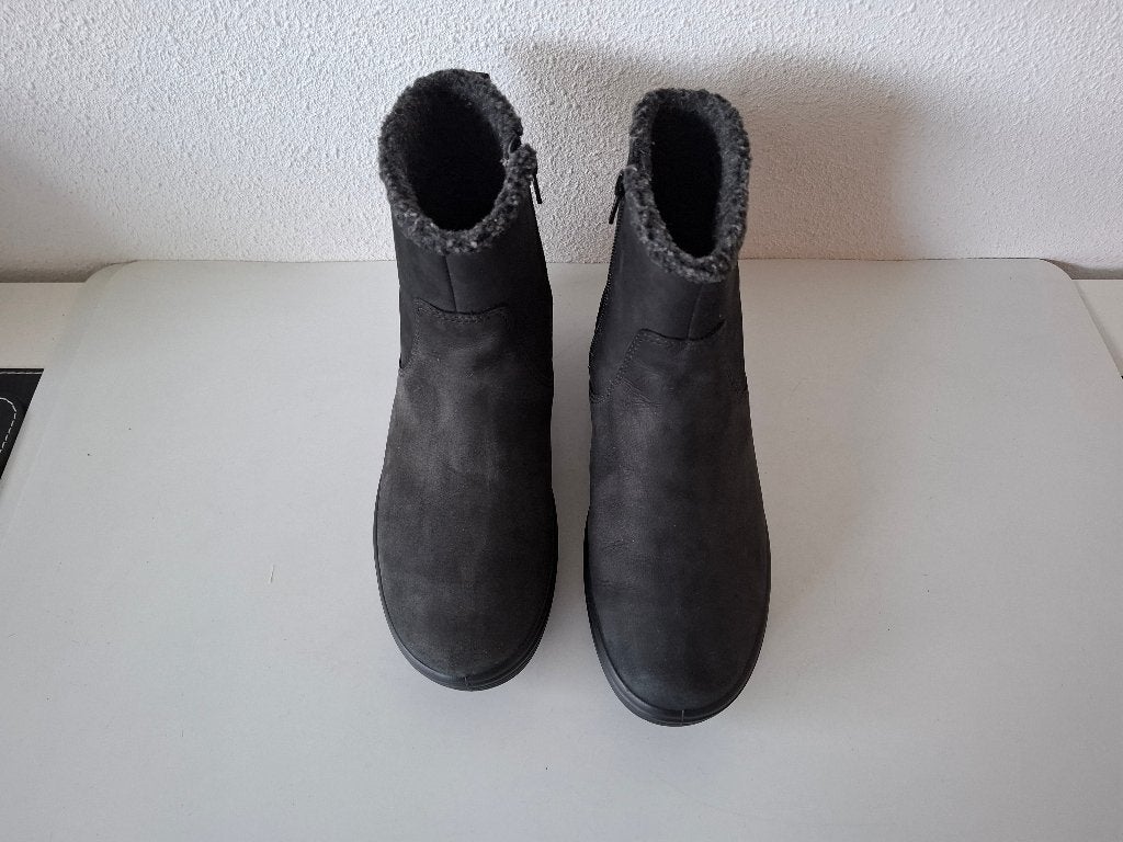 Ecco Soft MAAT 38 zwarte leren laarzen boots laarsjes ritsen, Ecco, Verzenden, Zwart, Lage of Enkellaarzen