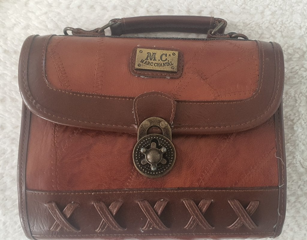 Vintage Marc Chantal tas, Sieraden, Tassen en Uiterlijk, Tassen | Damestassen, Ophalen, Gebruikt, Bruin, Handtas