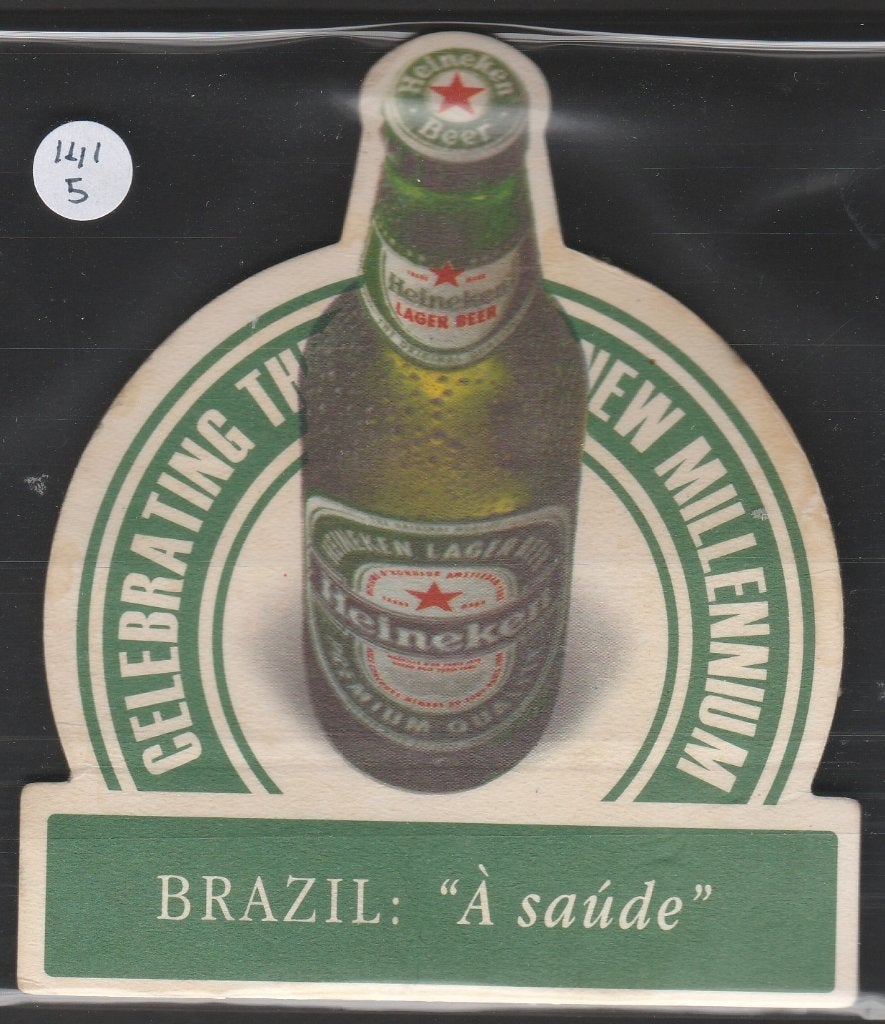 Bierviltje Heineken C 141 5, Verzamelen, Verzenden, Gebruikt, Viltje(s), Heineken