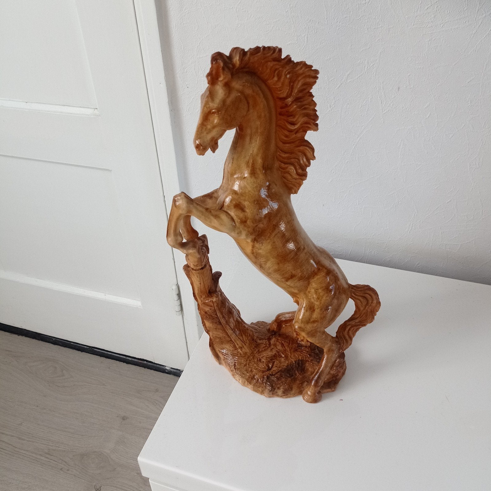 Vintage Italiaanse reproductie/sculptuur Steigerend paard ki, Ophalen of Verzenden