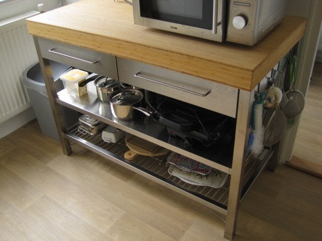 IKEA Rimforsa werkbank, rvs-bamboe!, Ophalen, Zo goed als nieuw