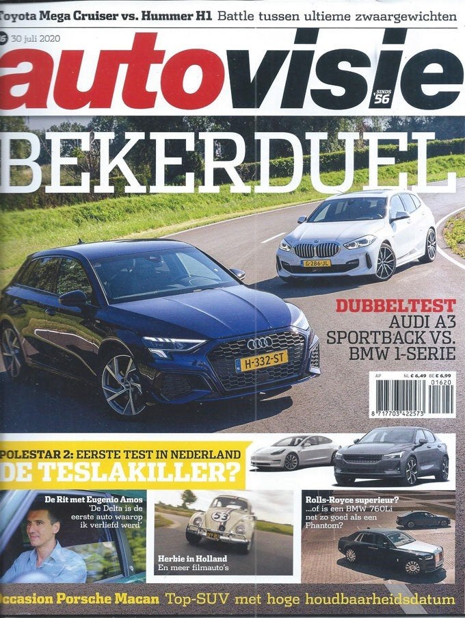 Autovisie 16 2020 : Audi A3 Sportback - Porsche Macan - BMW, Ophalen of Verzenden, Gelezen, Algemeen