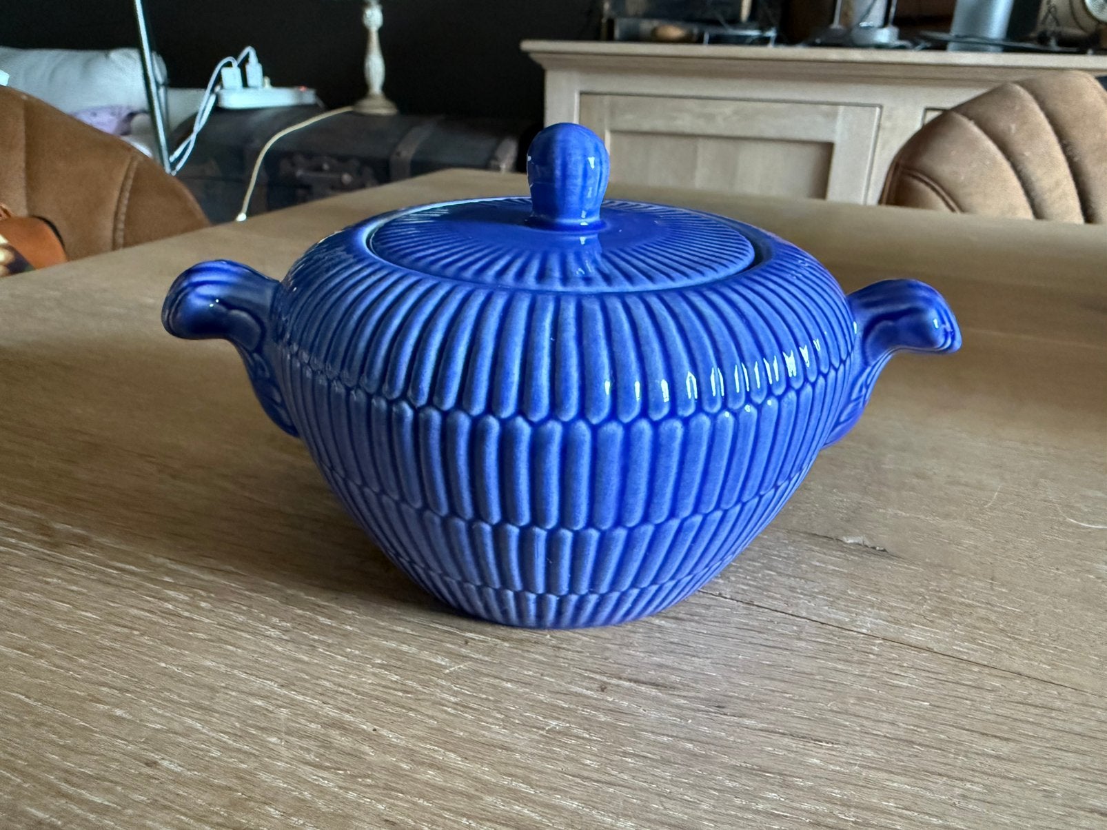 Suikerpot Royal Boch Vienne blauw, Ophalen