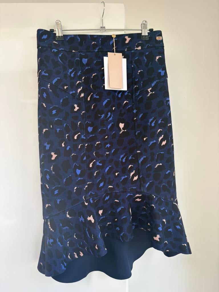 Josh V Hallie rok leopard electric blue maat M met kaartjes, Maat 38/40 (M), Blauw, Nieuw, Ophalen of Verzenden