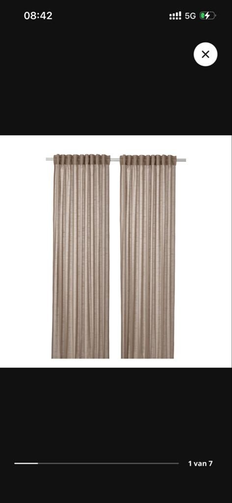IKEA silverlonn Vitrage Gordijnen 2x 145x300cm Nieuwstaat, Huis en Inrichting, 100 tot 150 cm, 200 cm of meer, Beige, Ophalen of Verzenden
