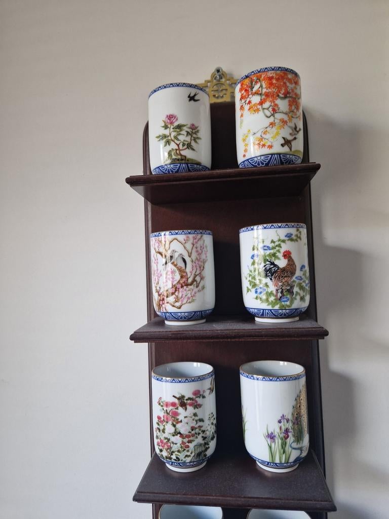 Oosterse theekopjes Franklin porcelain, Huis en Inrichting, Woonaccessoires | Kapstokken, Ophalen of Verzenden, Wandkapstok, Minder dan 100 cm