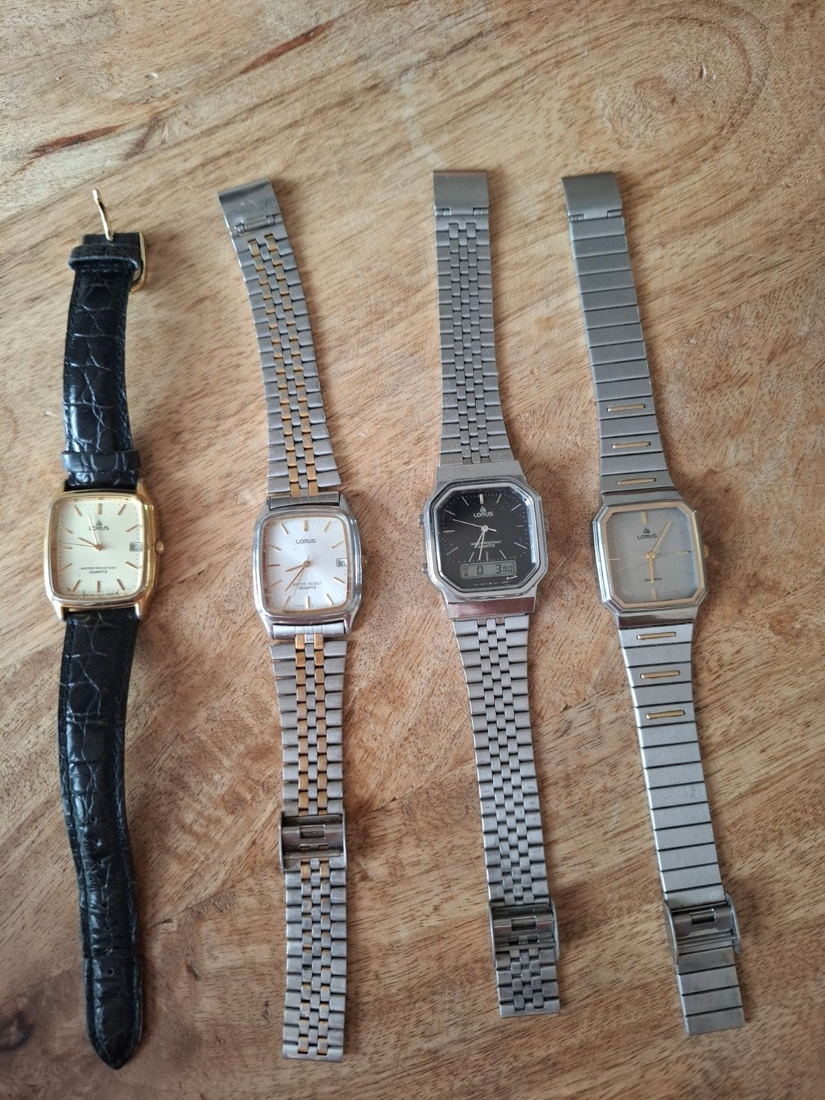 4 Lorus horloges, 3 werkend, 1 voor onderdelen, Sieraden, Tassen en Uiterlijk, Horloges | Antiek, Overige merken, Staal, Polshorloge