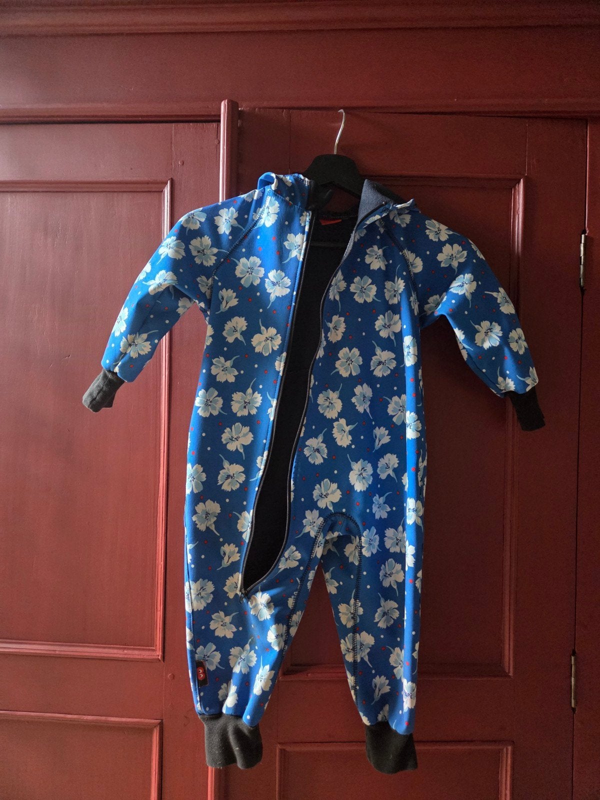 iELM buitenpak Maat 92 - Blauw met Bloemenprint, IELM, Jongen of Meisje, Ophalen of Verzenden, Zo goed als nieuw