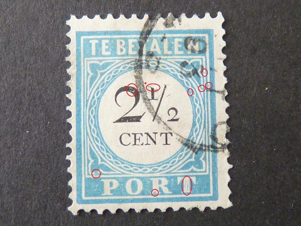 plaatfout  port p5 , gestempeld., Verzenden, T/m 1940, Gestempeld