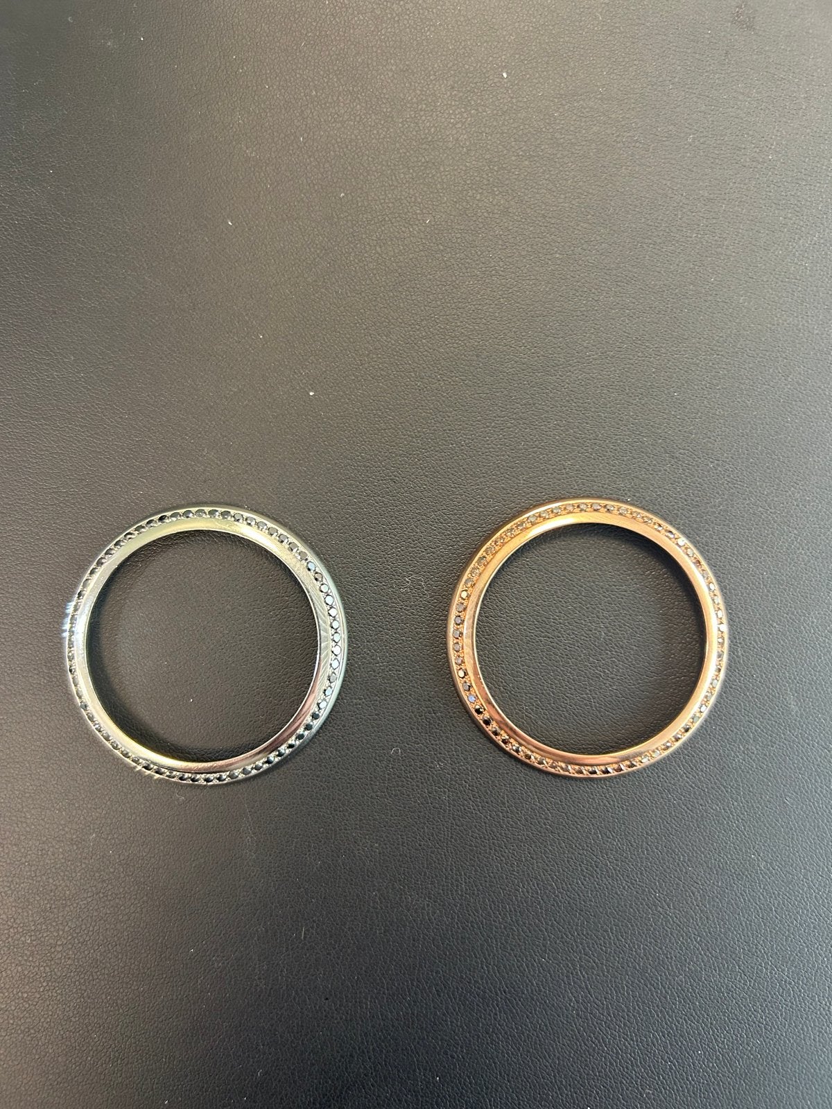 Steffen 2x Verwisselbare Bezel met Zirconia, Overige merken, Staal, Nieuw, Ophalen of Verzenden