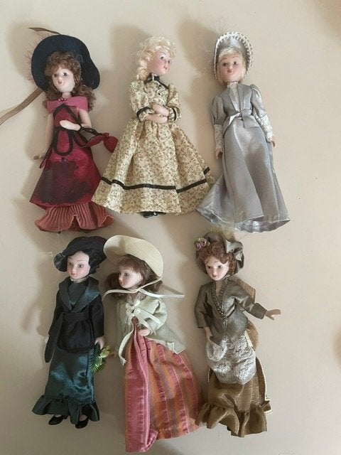 6 x verzamel popje porselein. DeAgostini  Dames uit de tijd., Ophalen, Zo goed als nieuw, Popje