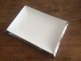 NIEUW !!!! Plateau van Roon 36 x 26 cm wit met zilver, Overige materialen, Schaal, Vaatwasserbestendig, Nieuw