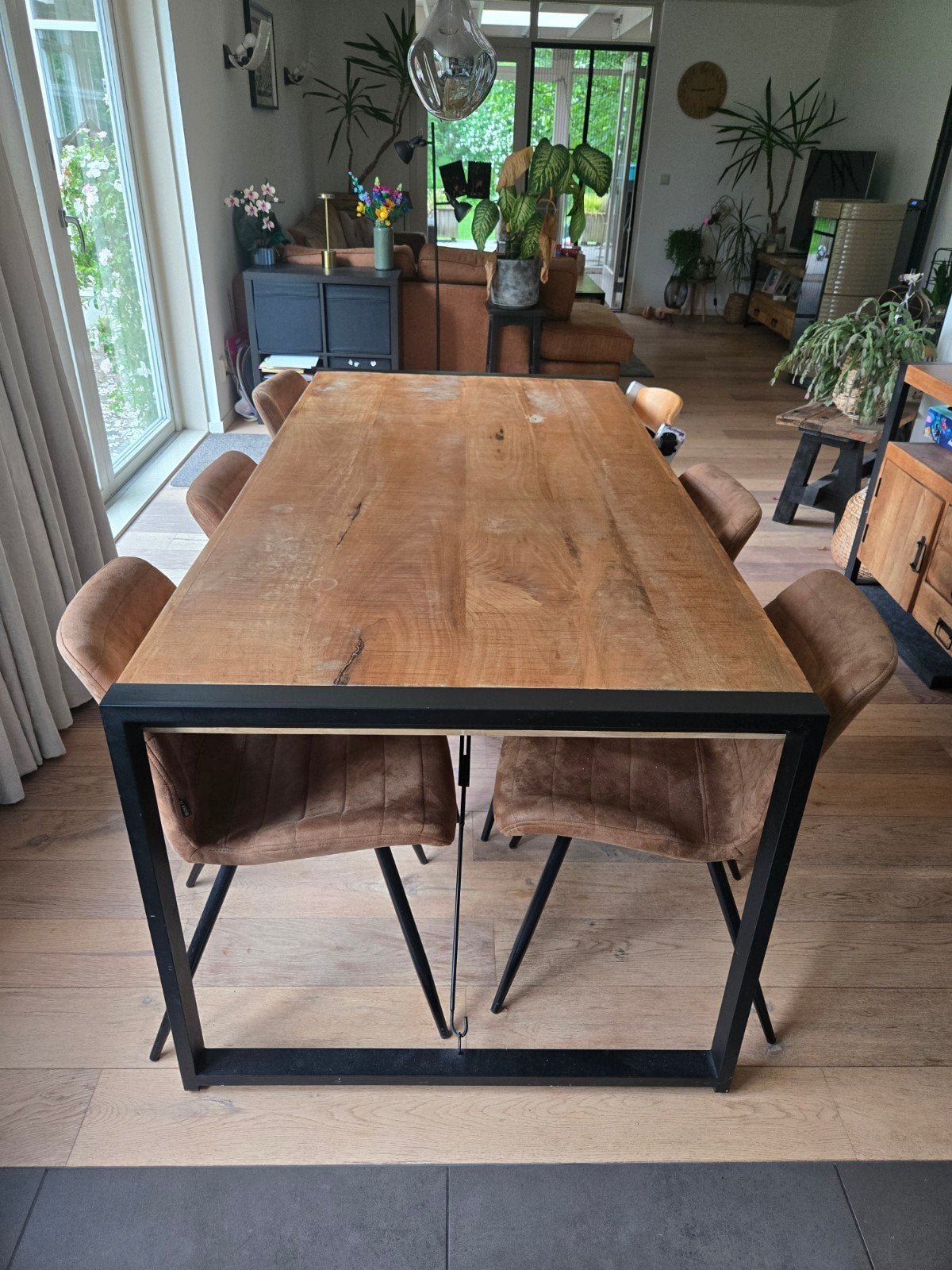 Meubelset: salontafel, tv-meubel, eettafel en dressoir, Gebruikt, 50 tot 100 cm, 150 tot 200 cm, Vier personen