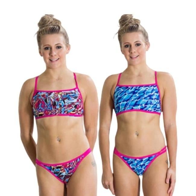 Nieuwe Speedo W Flip Rev tweedelig TF Bikini Pink Blue, Info@allsport-group.com, All Sport NV, Nieuw, Roze
