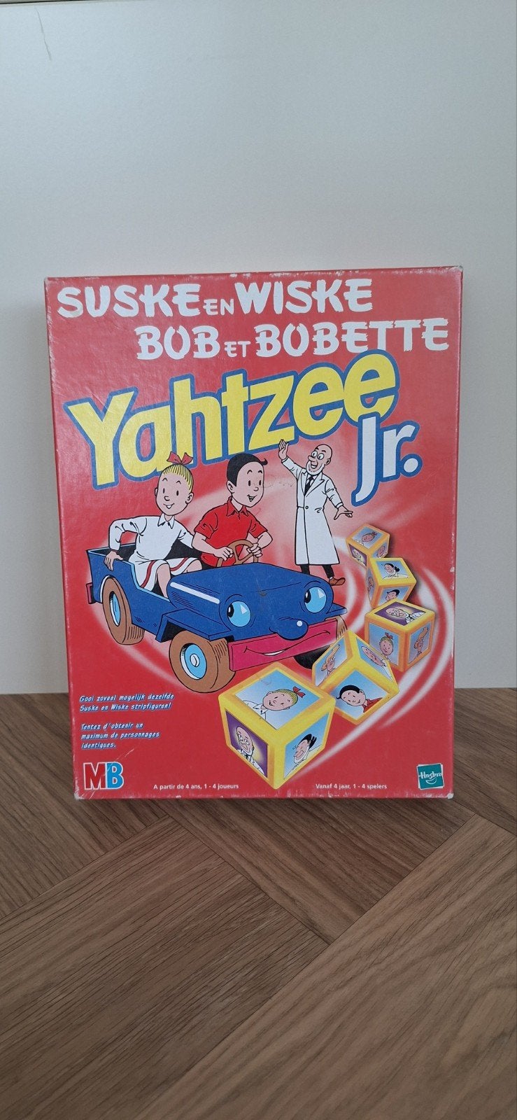 Suske en Wiske Yahtzee Jr. Bordspel (Hasbro / MB) – Compleet, Een of twee spelers, Ophalen of Verzenden, Gebruikt, MB Hasbro