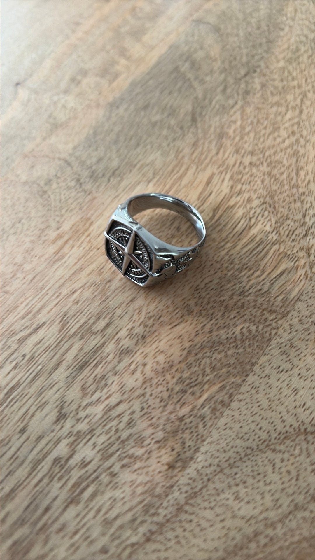 Sterling zilveren ring (Stone Island), Ophalen, Zo goed als nieuw, Zilver, Dame of Heer