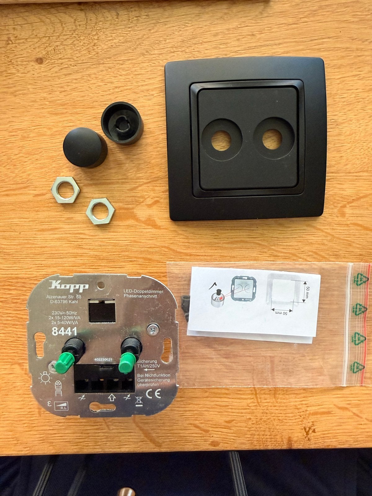 Kopp dubbele zwarte dimmer - Nieuwstaat, Ophalen of Verzenden, Zo goed als nieuw, Overige merken, Dimmer