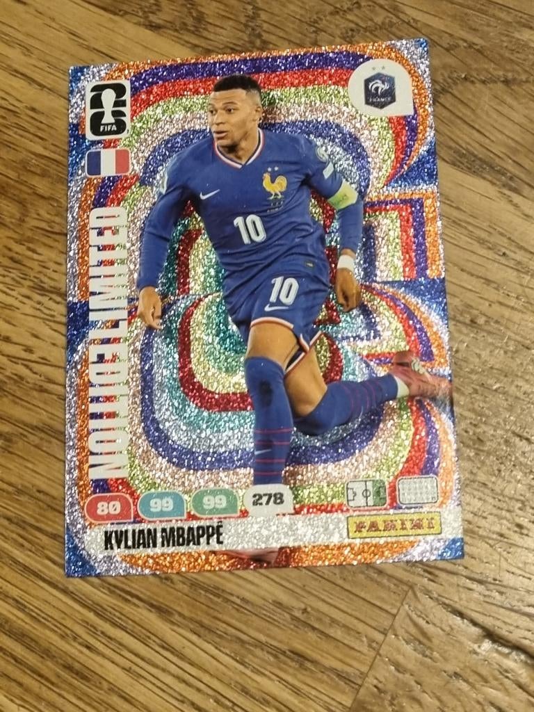Panini Adrenalyn xl Fifa World Cup 2026 Limited Mbappe, Ophalen of Verzenden, Zo goed als nieuw, Buitenlandse clubs, Poster, Plaatje of Sticker
